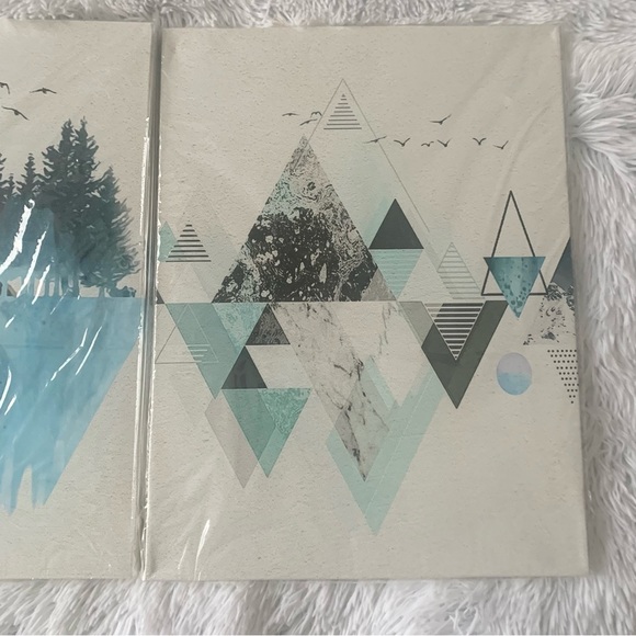 BNIB Boho Wall Art Abstract Mountains Daytime Canvas Prints 12x16” 3 Panel - Picture 7 of 11